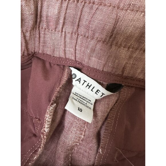 Athleta Cabo Linen Wide Leg Pant in Tawny Rose/Orchid Pink Size 10 - Picture 5 of 9